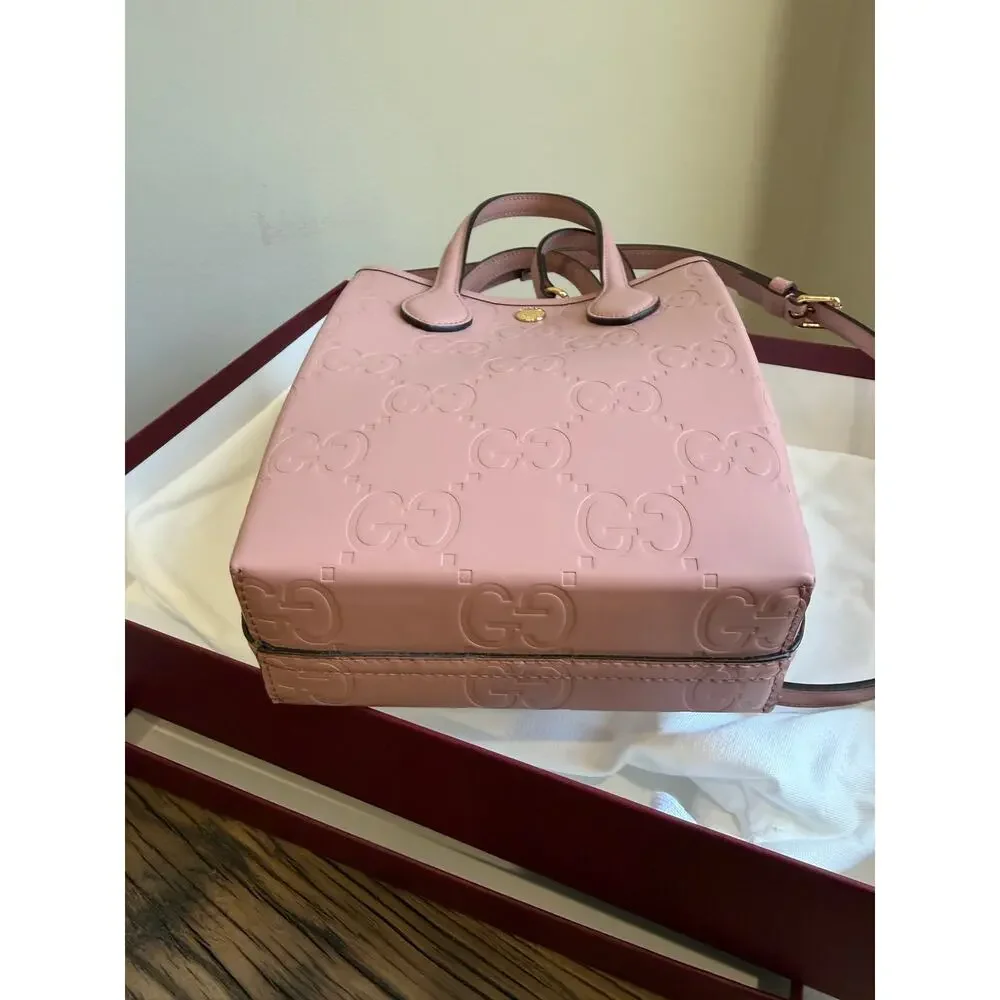 Gucci GG Leather Super Mini Shoulder Bag Pink NWT - Picture 4 of 8